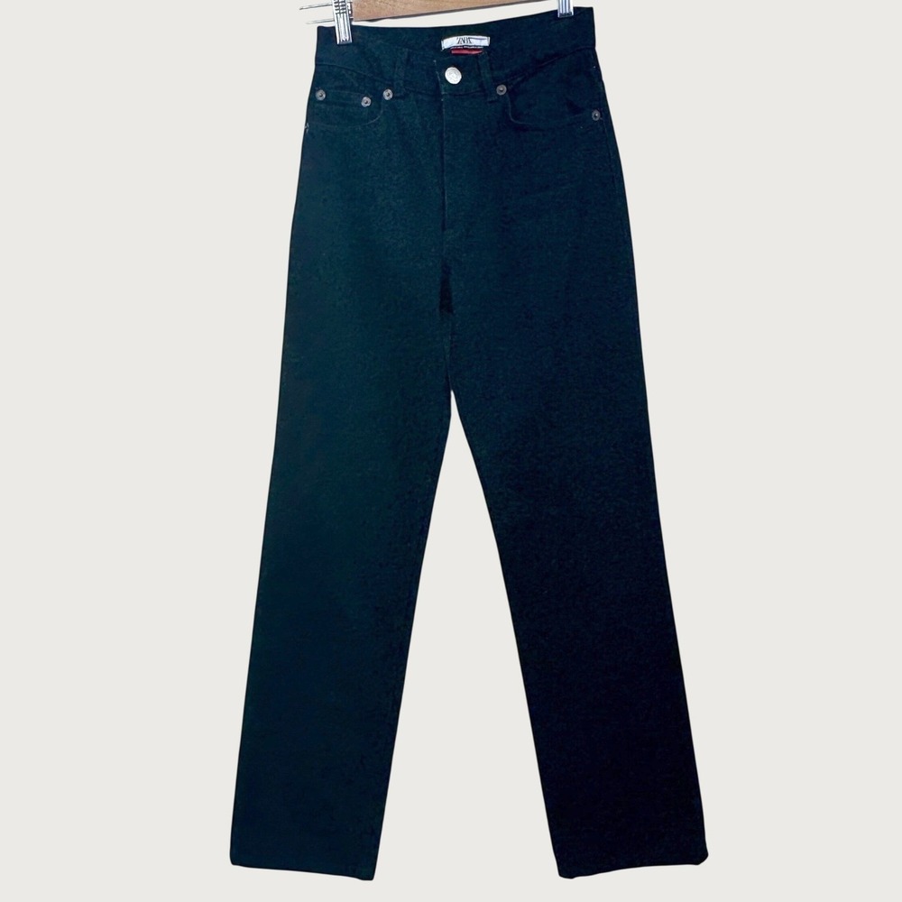 Zara Charlotte Jeans Size 2 Black High Waisted Straight Leg Minimalist 90s Style